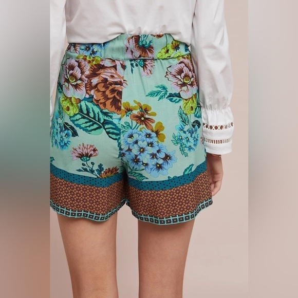 Anthro Maeve Carolina Floral Mixed Print Viscose Short Size 6 - Picture 2 of 7